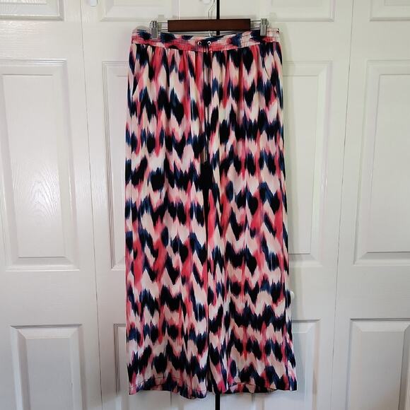 Vintage Notations Colorful Pull On Pants Size 1X Festival Tassels Wide Leg Boho - Picture 1 of 11
